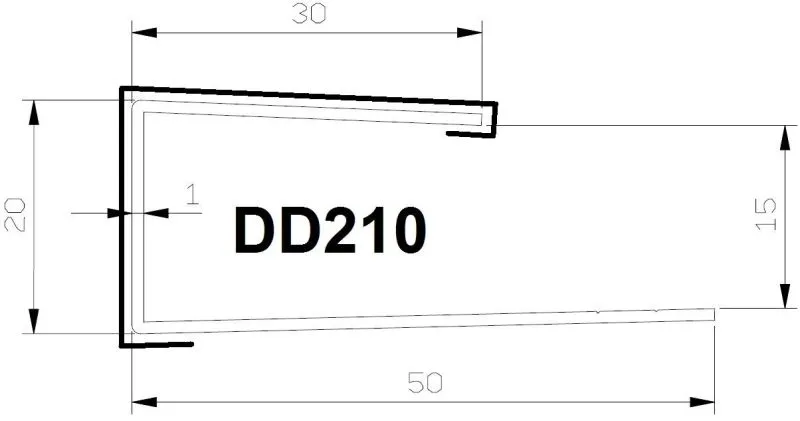 Abschlussprofil (U-Profil) 17 mm