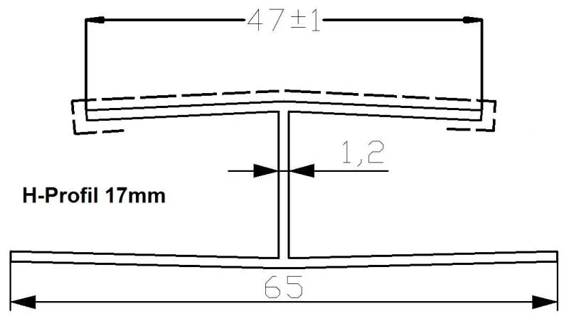 Verbindungsprofil (H-Profil) 17 mm