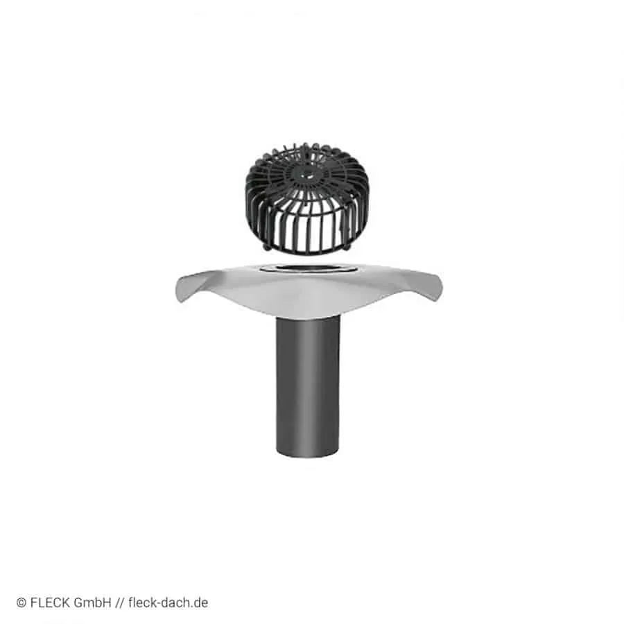 Flachdach-Ablauf mit Kiesfang