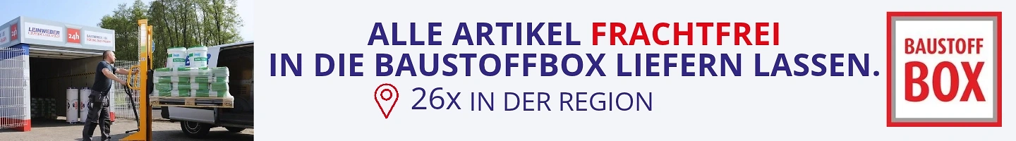 Alle Artikel frachtfrei in die Baustoffbox liefern lassen – 26× in der Region